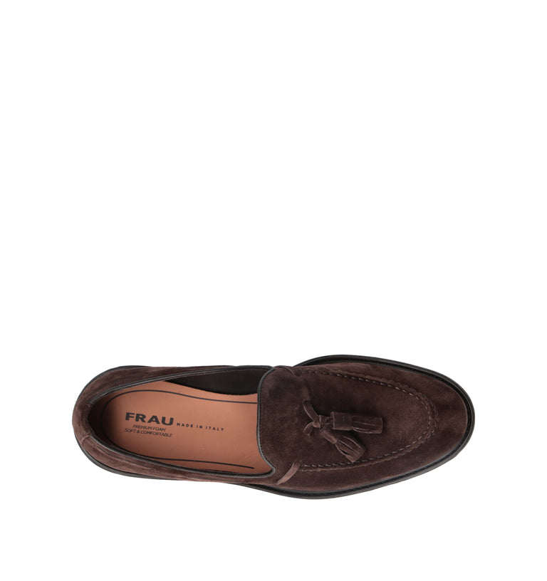 FRAU Mocassino uomo marrone in suede