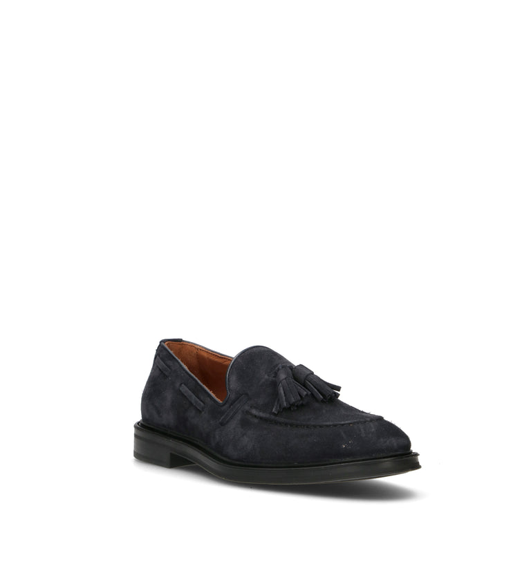 FRAU Mocassino uomo blu in suede