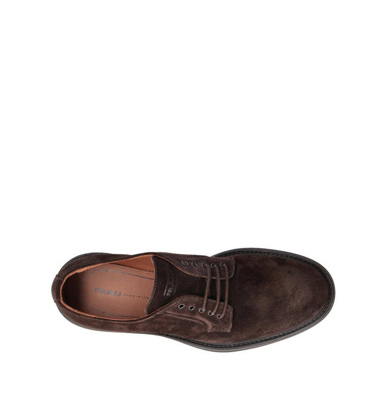 FRAU Stringata uomo marrone in suede