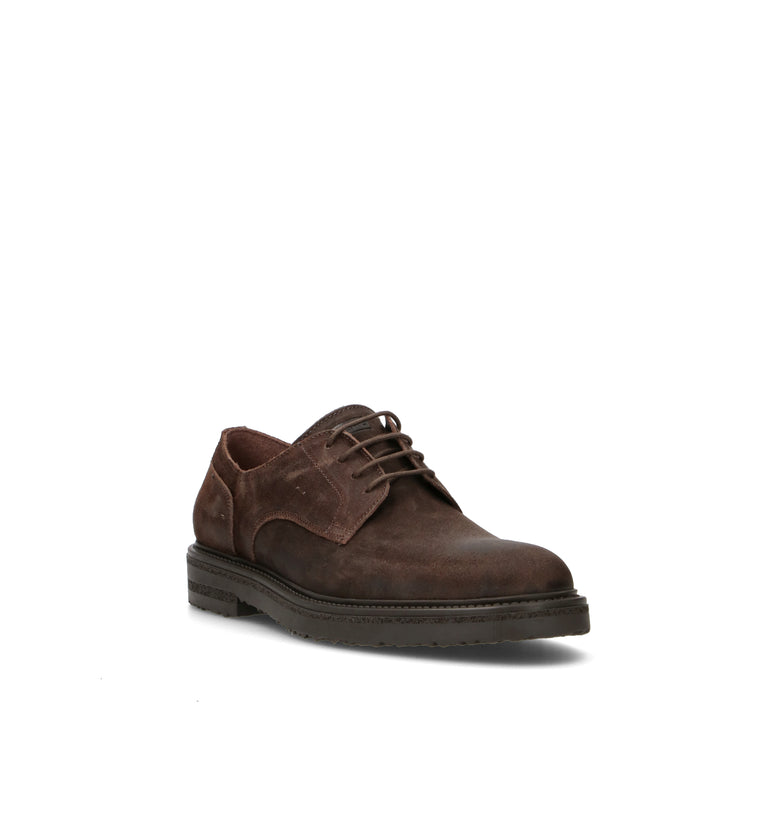 FRAU Stringata uomo marrone in suede