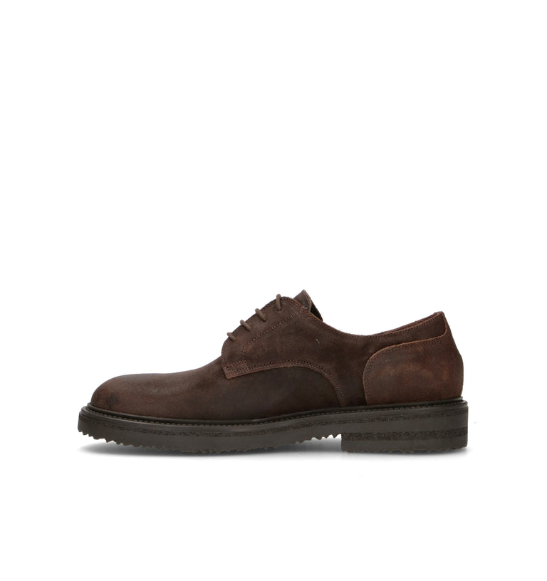 FRAU Stringata uomo marrone in suede