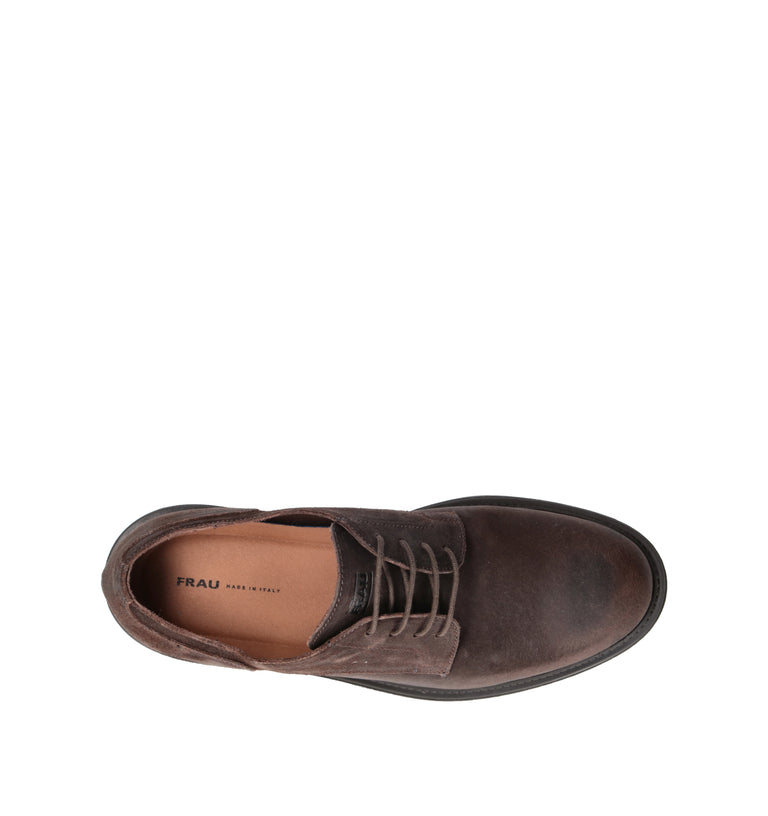 FRAU Stringata uomo marrone in suede