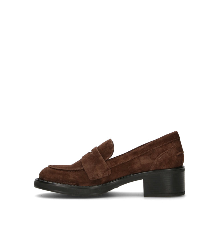 FRAU Mocassino donna marrone in suede