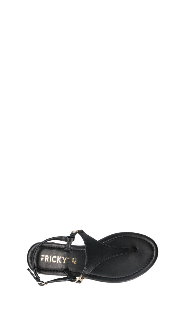 FRICKY Sandalo donna nero in pelle