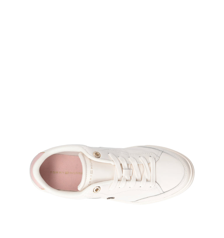 TOMMY HILFIGER Sneaker donna bianca/rosa in pelle