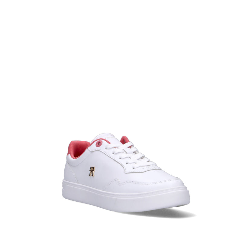 TOMMY HILFIGER JEANS Sneaker donna bianca/corallo in pelle