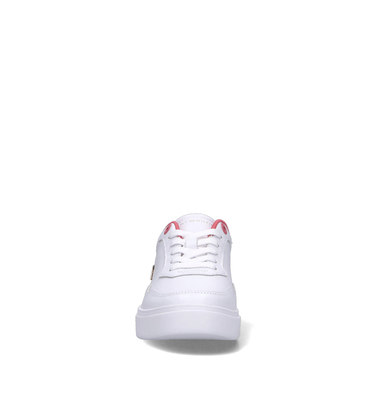 TOMMY HILFIGER JEANS Sneaker donna bianca/corallo in pelle