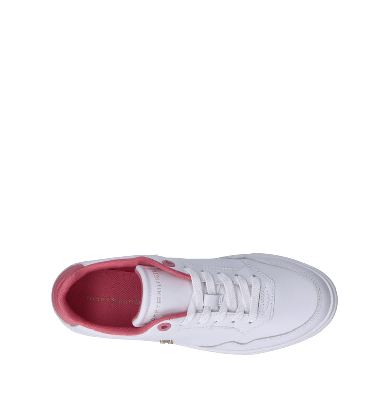 TOMMY HILFIGER JEANS Sneaker donna bianca/corallo in pelle