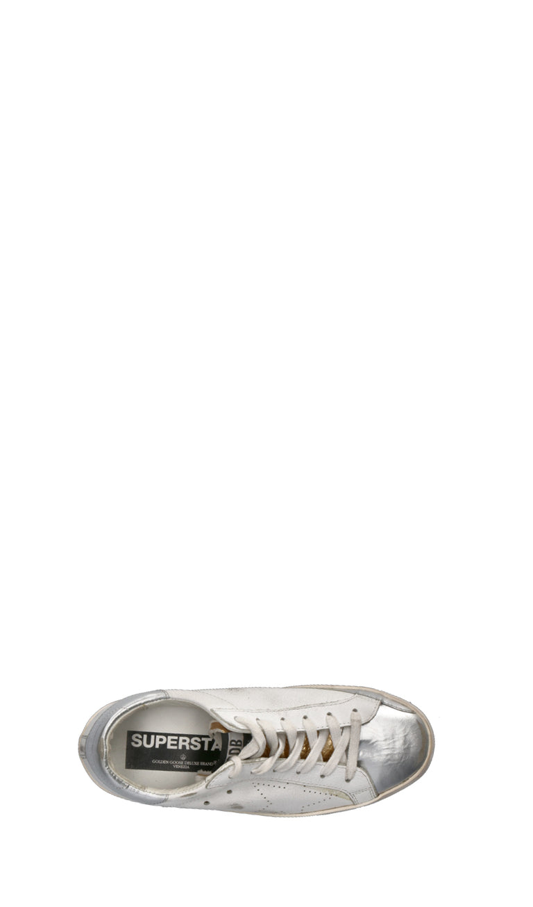 GOLDEN GOOSE Sneaker donna bianca/argento/oro in pelle