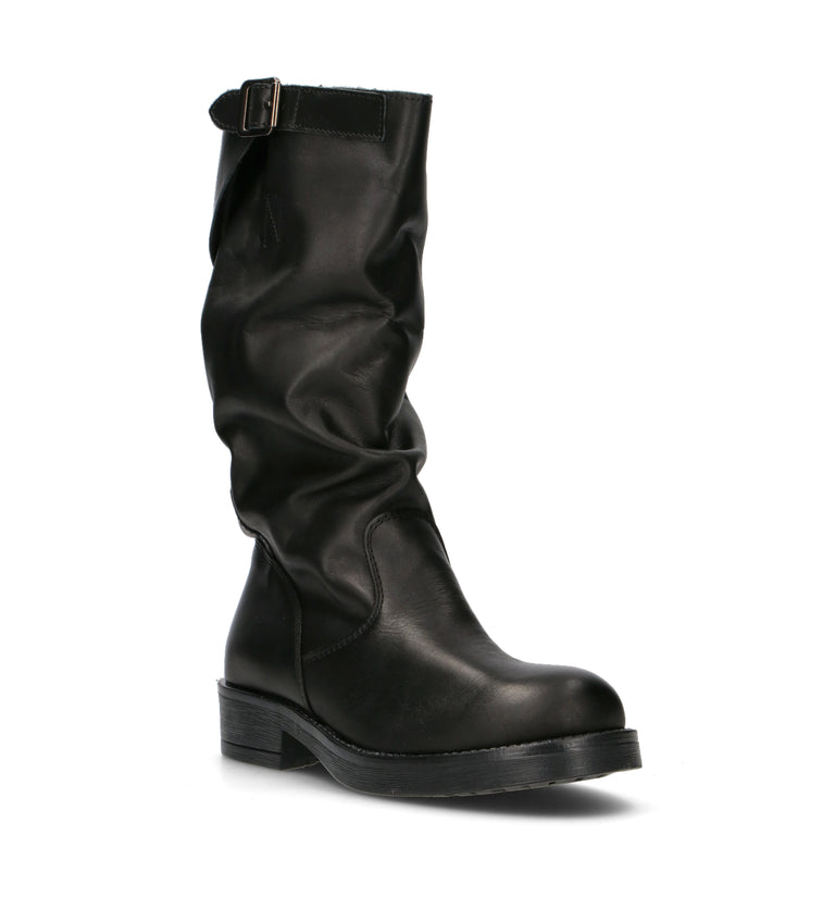RABARBARO Stivale donna nero in pelle