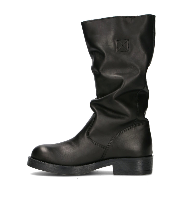 RABARBARO Stivale donna nero in pelle