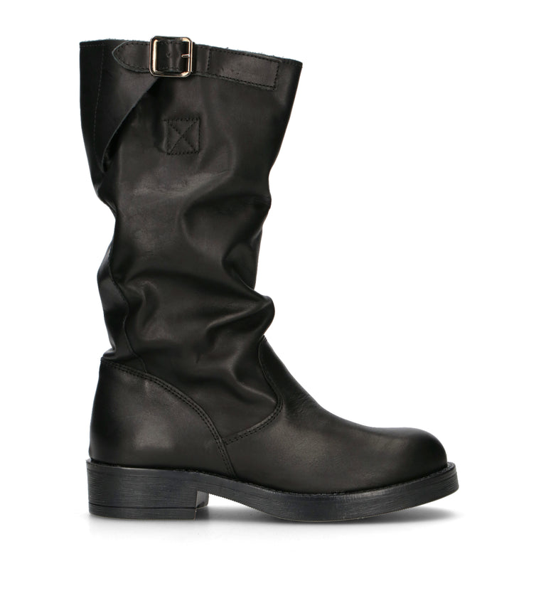 RABARBARO Stivale donna nero in pelle