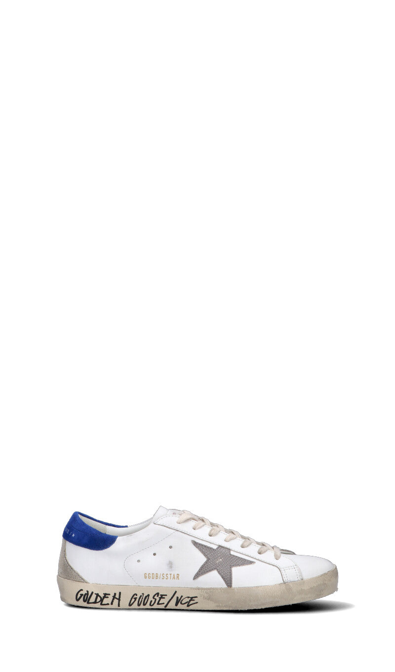 GOLDEN GOOSE SUPER STAR CLASSIC Sneaker uomo bianca blu in pelle Quellogiusto