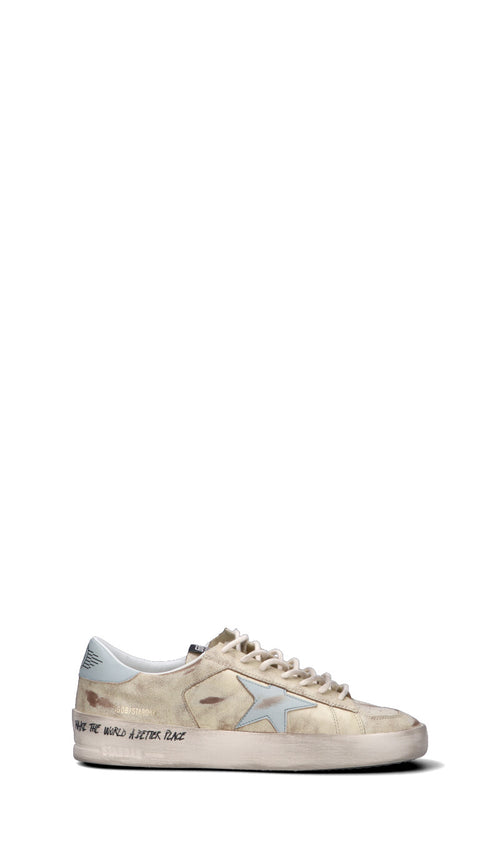 GOLDEN GOOSE STARDAN Sneaker uomo panna/azzurra in pelle