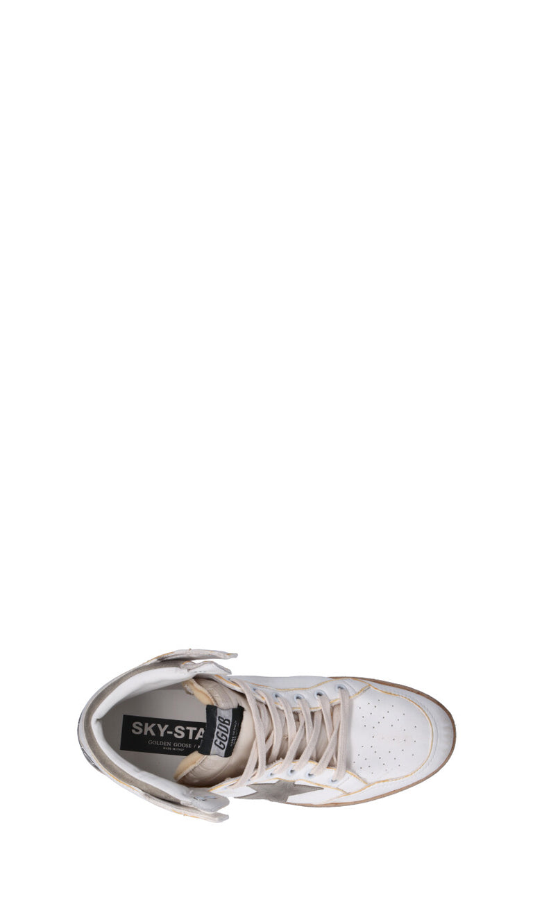 GOLDEN GOOSE SKY-STAR Sneaker uomo bianca/grigia in pelle