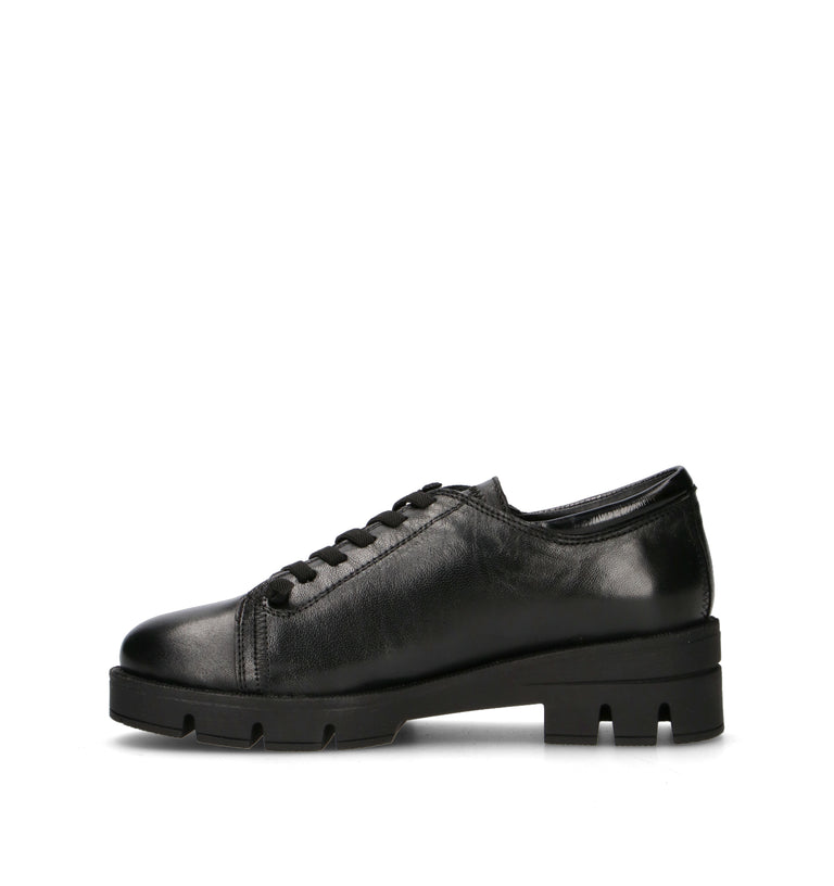 GRAFIA Stringata donna nera in pelle