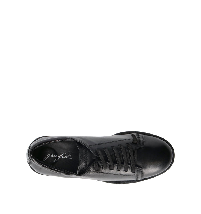 GRAFIA Stringata donna nera in pelle