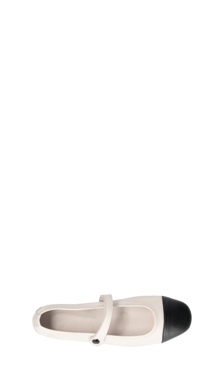 GRAFIA Ballerina donna bianca/nera in pelle