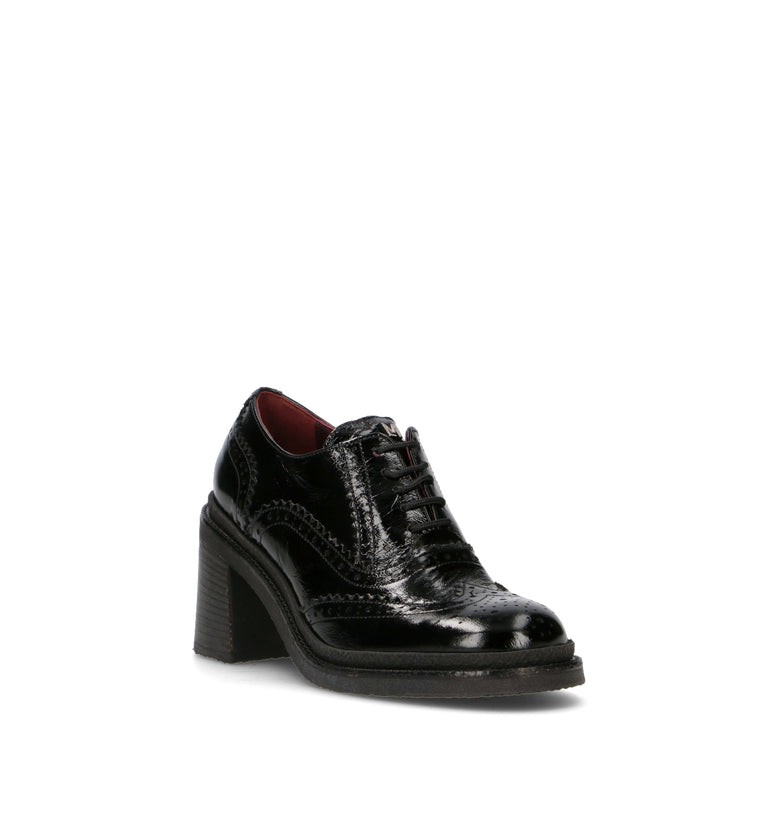 LORENZO MARI Stringata donna nera in pelle
