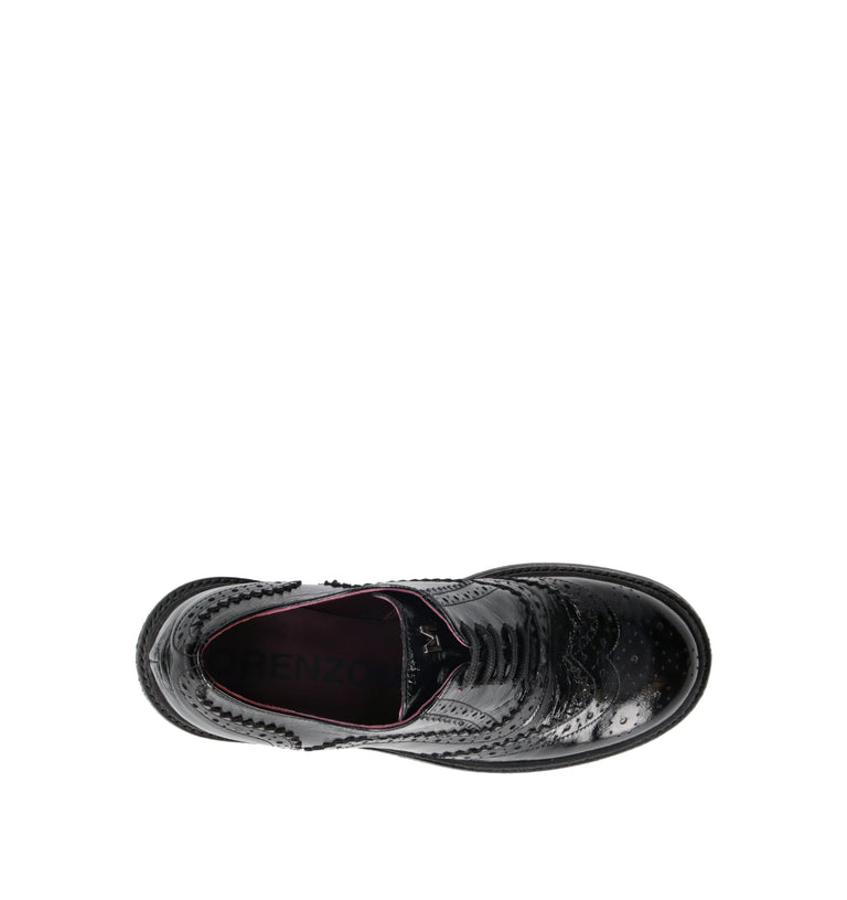 LORENZO MARI Stringata donna nera in pelle