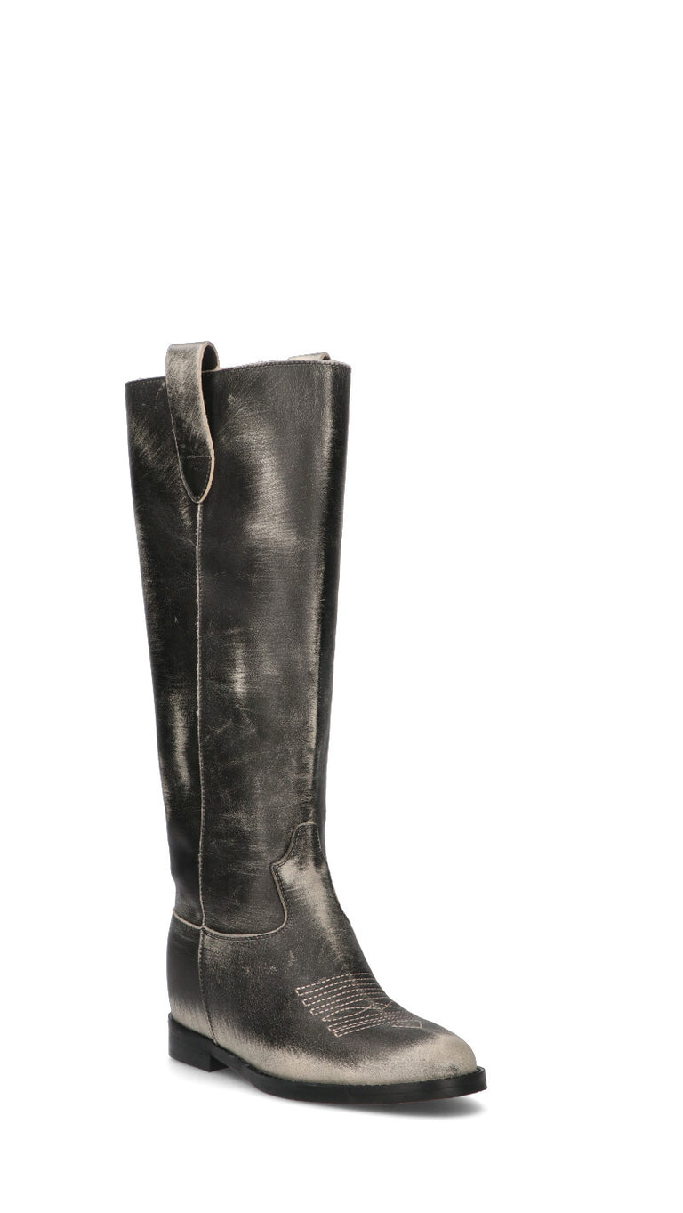 PHIL MELVIS Stivale donna nero in pelle