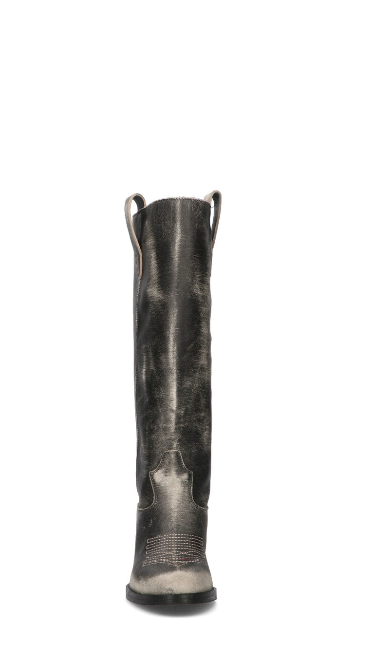 PHIL MELVIS Stivale donna nero in pelle