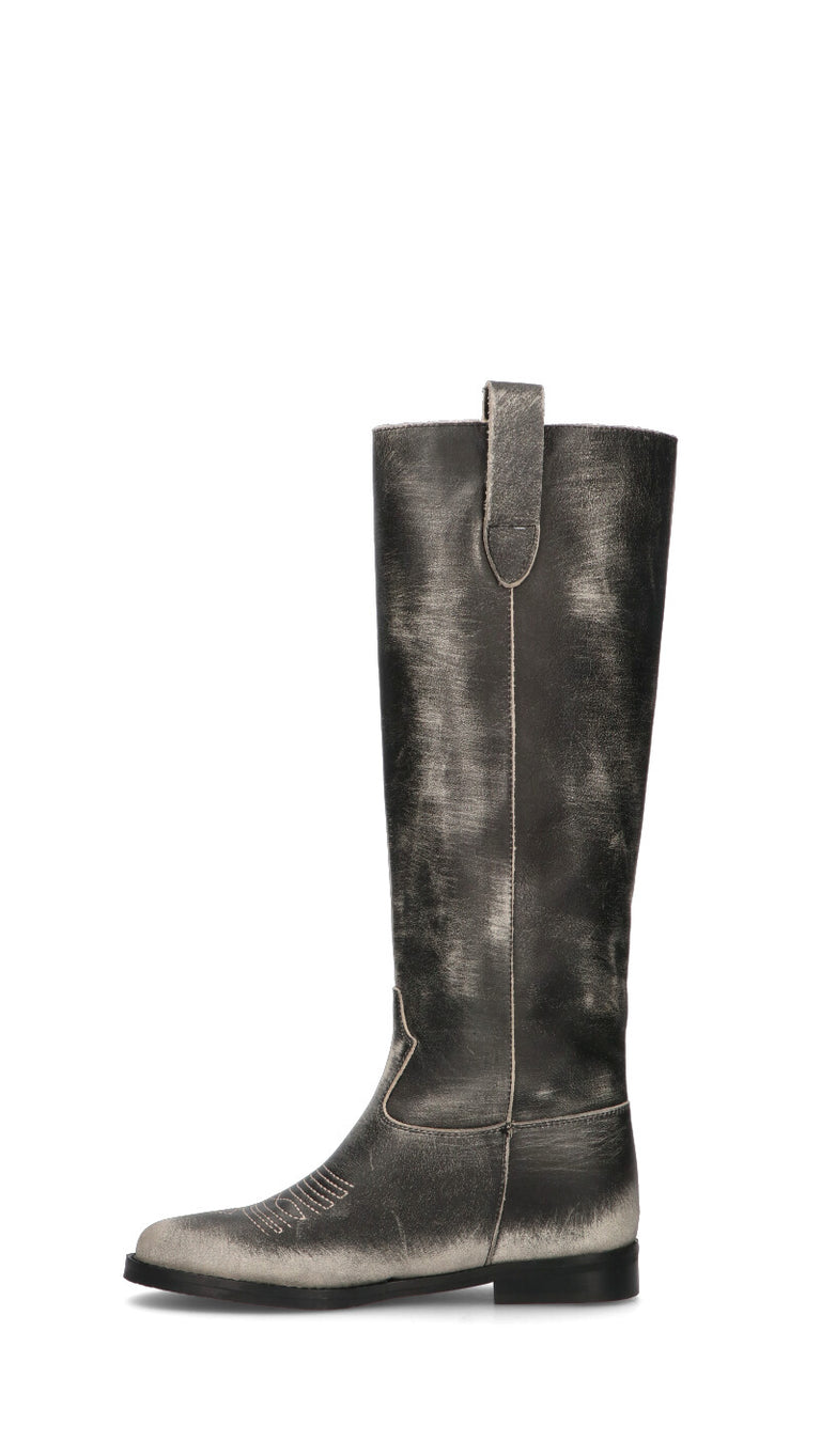 PHIL MELVIS Stivale donna nero in pelle