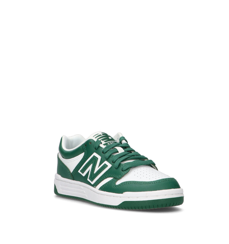 NEW BALANCE 480 Sneaker ragazzo verde/bianca in pelle