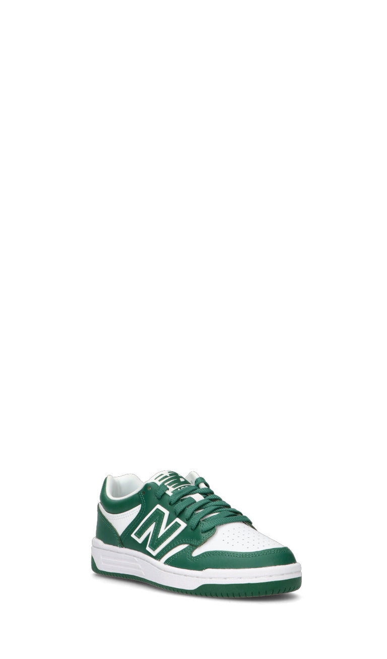 NEW BALANCE 480 Sneaker ragazzo verde/bianca in pelle