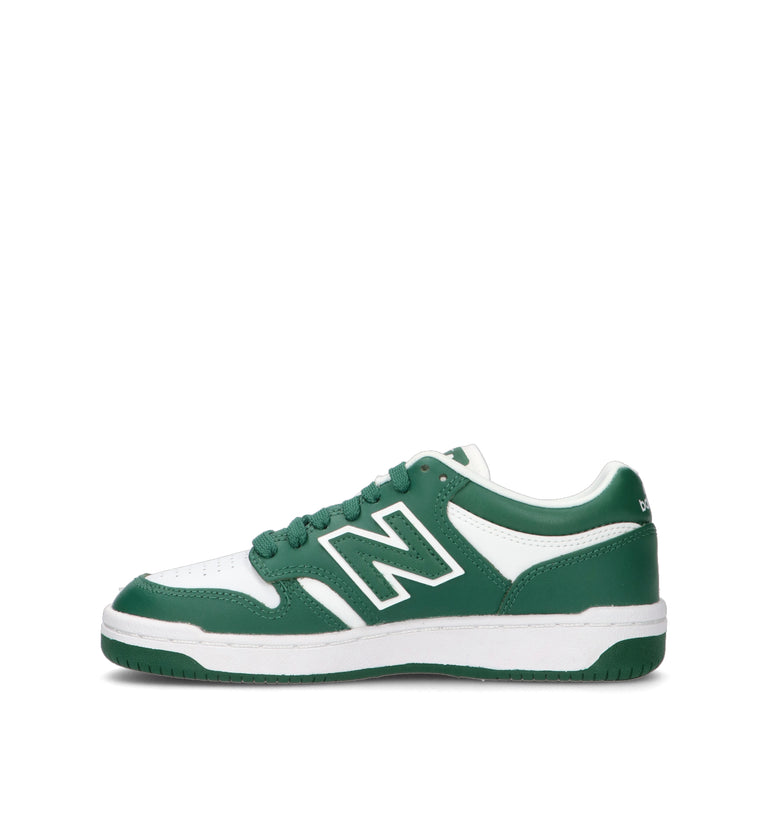 NEW BALANCE 480 Sneaker ragazzo verde/bianca in pelle