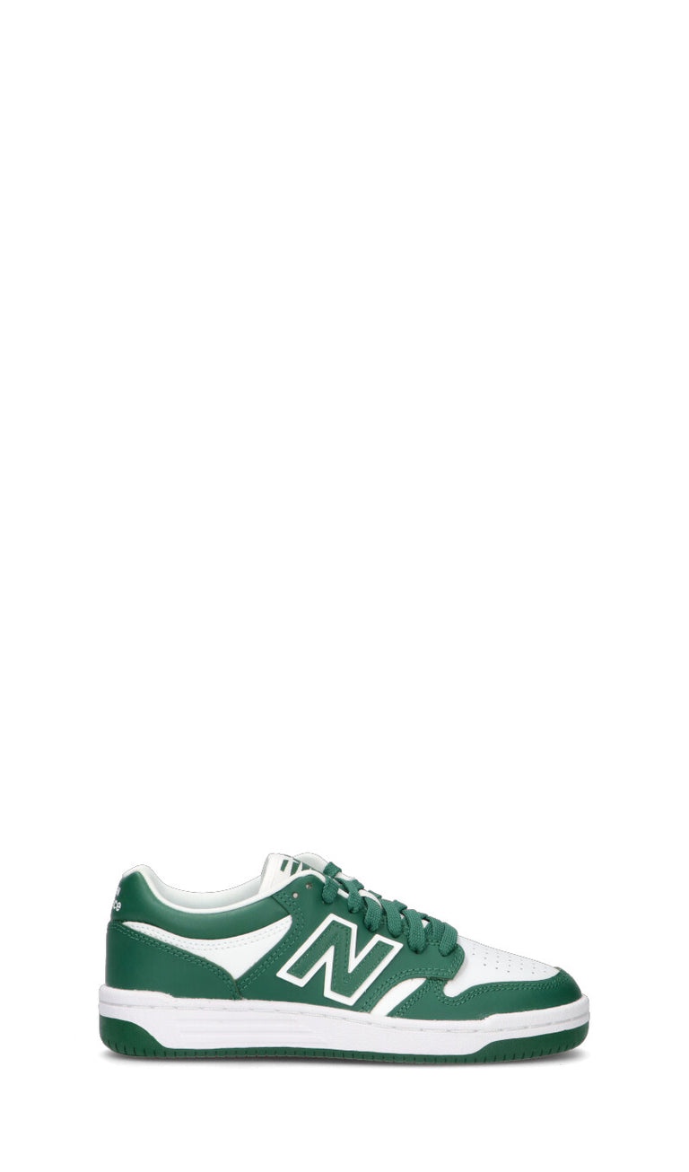 NEW BALANCE 480 Sneaker ragazzo verde/bianca in pelle