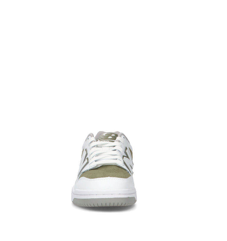NEW BALANCE 480 Sneaker ragazzo bianca/militare in pelle