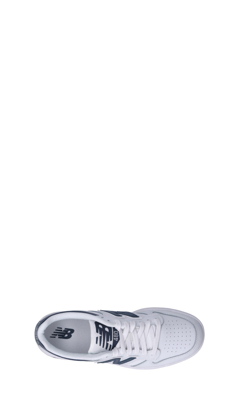 NEW BALANCE 480 Sneaker ragazzo bianca e blu in pelle