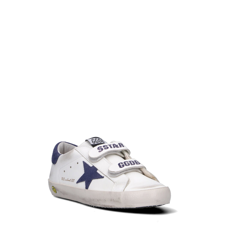 GOLDEN GOOSE OLD SCHOOL Sneaker ragazzo bianca in pelle