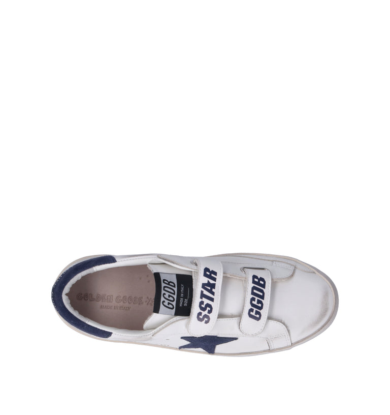 GOLDEN GOOSE OLD SCHOOL Sneaker ragazzo bianca in pelle