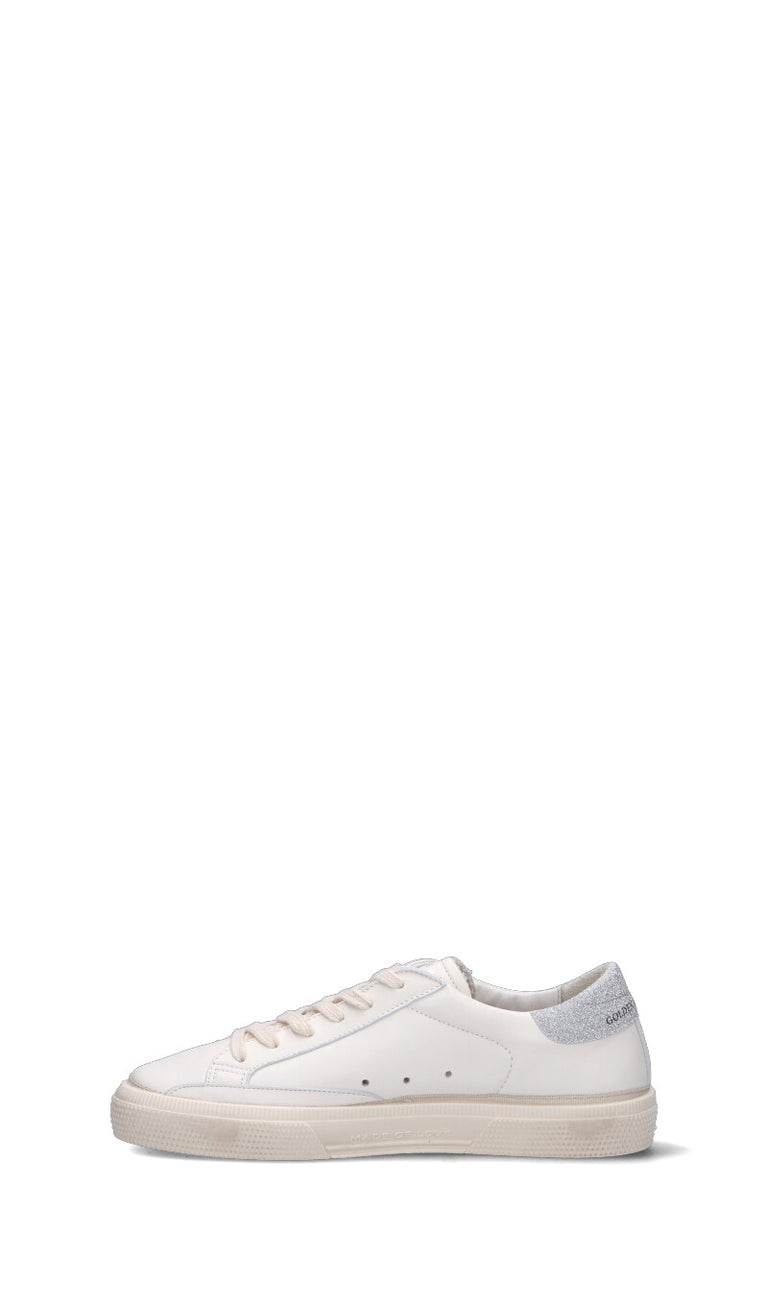 GOLDEN GOOSE - MAY Sneaker ragazza bianca/argento in pelle