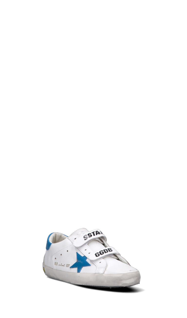 GOLDEN GOOSE Sneaker ragazzo bianca/azzurra in pelle