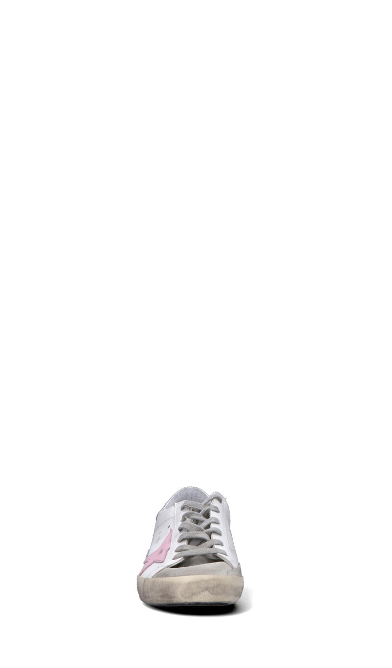 GOLDEN GOOSE Sneaker donna bianca/argento/rosa in pelle