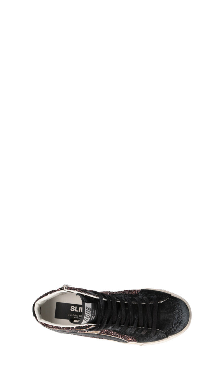 GOLDEN GOOSE SLIDE CLASSIC Sneaker donna nera in pelle