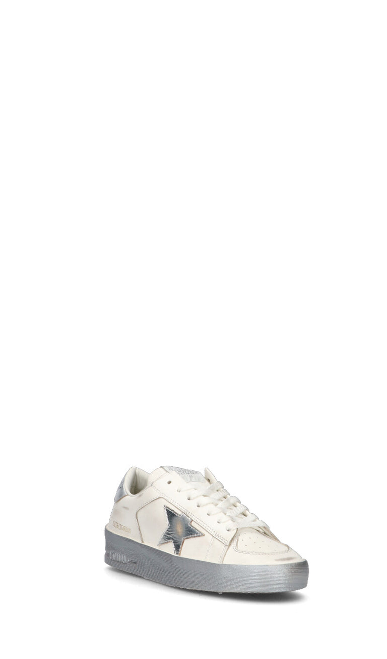 GOLDEN GOOSE STARDAN Sneaker donna bianca/argento in pelle