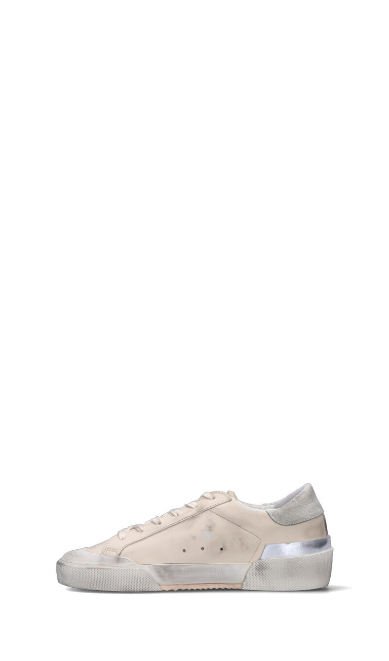 GOLDEN GOOSE SUPER-STAR PENSTAR MULTIFOXING Sneaker donna panna/argento in pelle