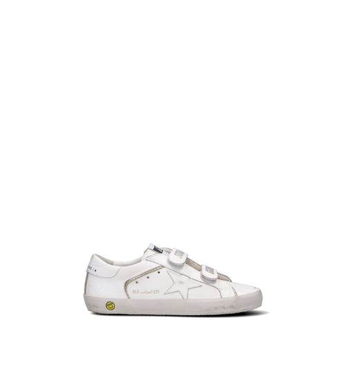 GOLDEN GOOSE OLD SCHOOL DOUBLE QUARTER WITH LIST Sneaker bimbi bianca in pelle