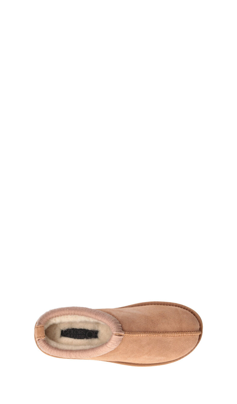 COLORS OF CALIFORNIA Stivaletto pelo donna tan in suede