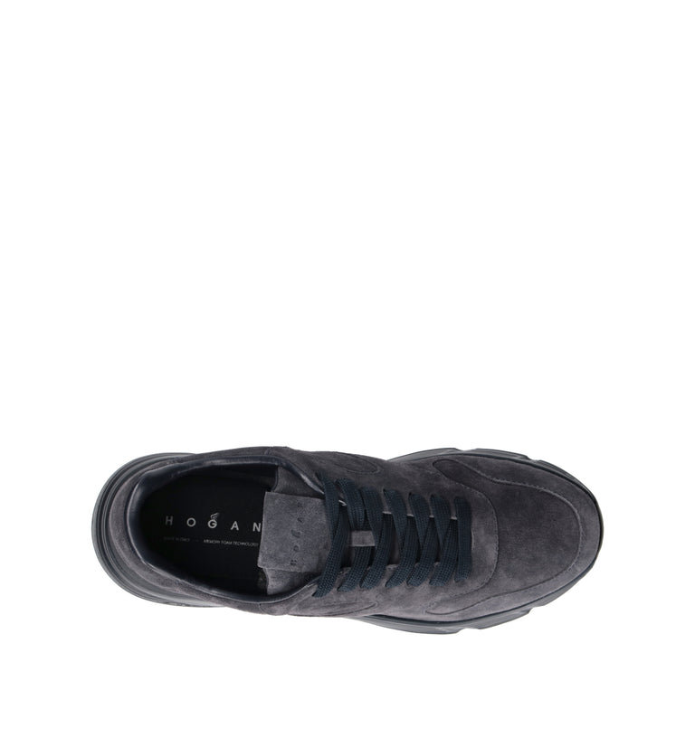 HOGAN Sneaker uomo blu in suede