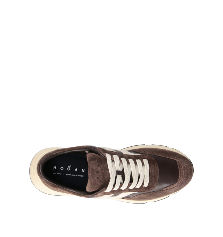 HOGAN Sneaker uomo marrone/panna