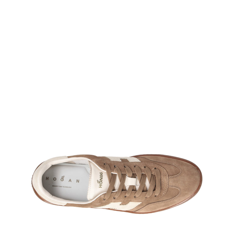 HOGAN Sneaker uomo beige in suede