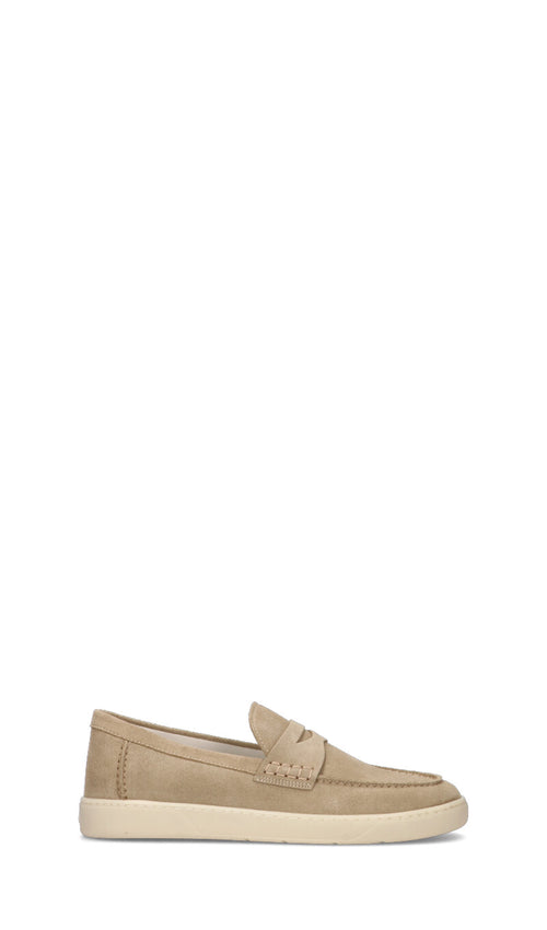 HOGAN Mocassino uomo beige in suede