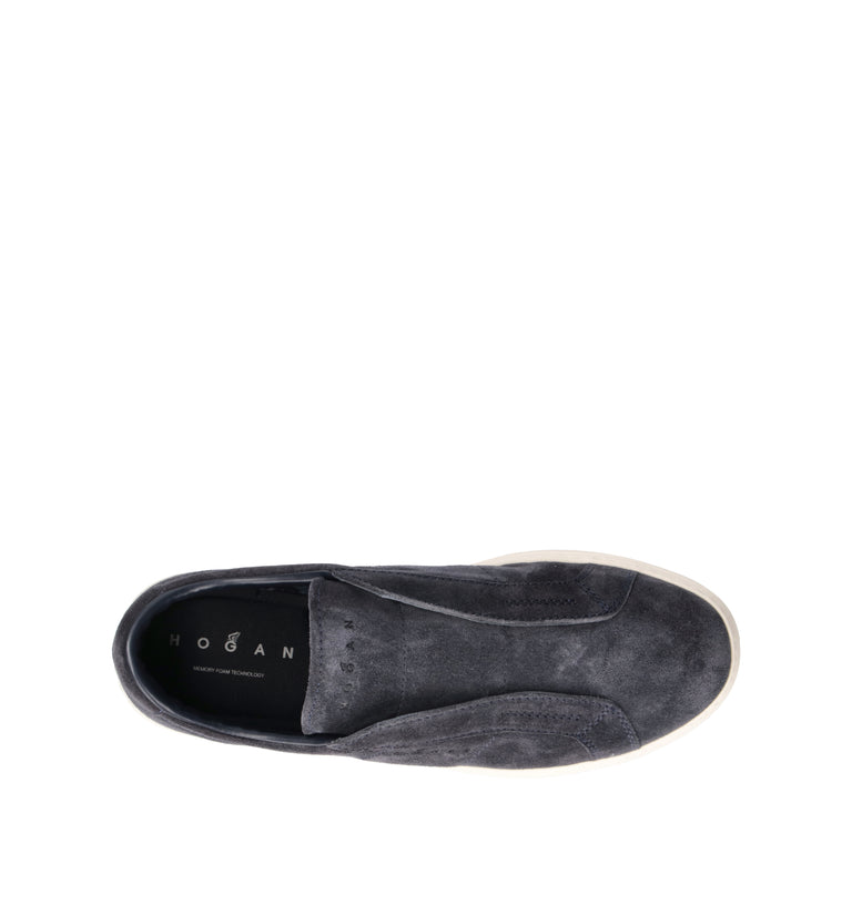 HOGAN Sneaker uomo blu in suede