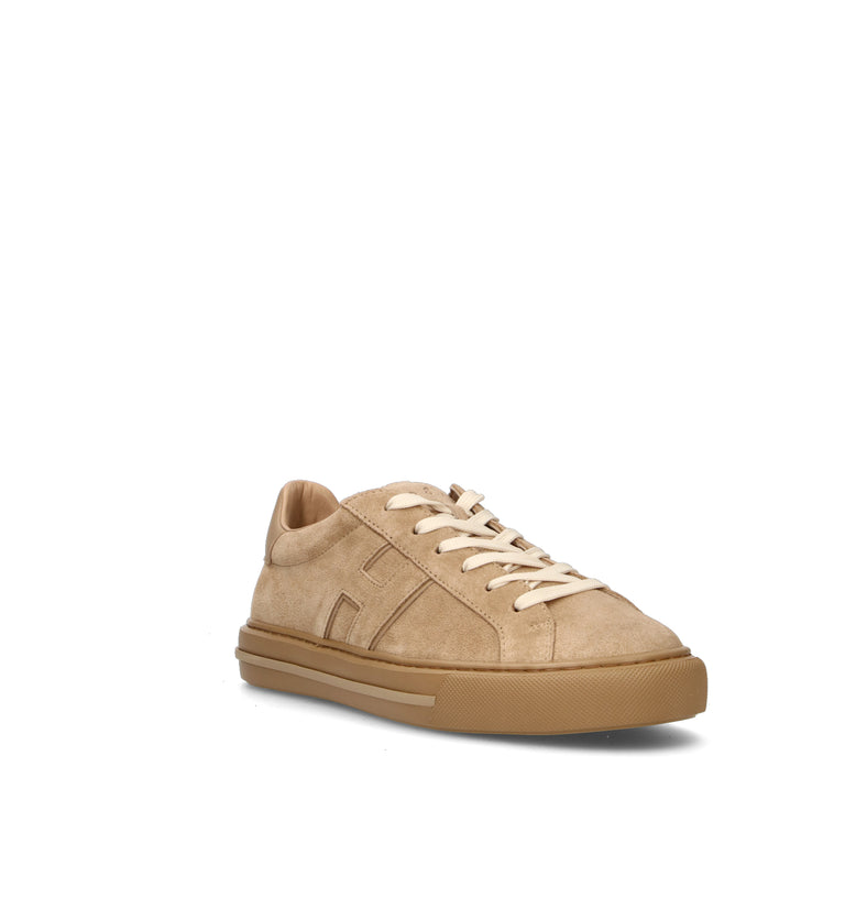 HOGAN Sneaker uomo beige in suede