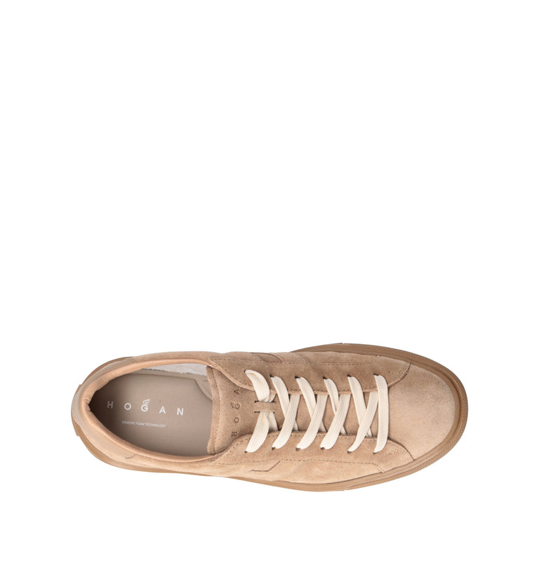 HOGAN Sneaker uomo beige in suede